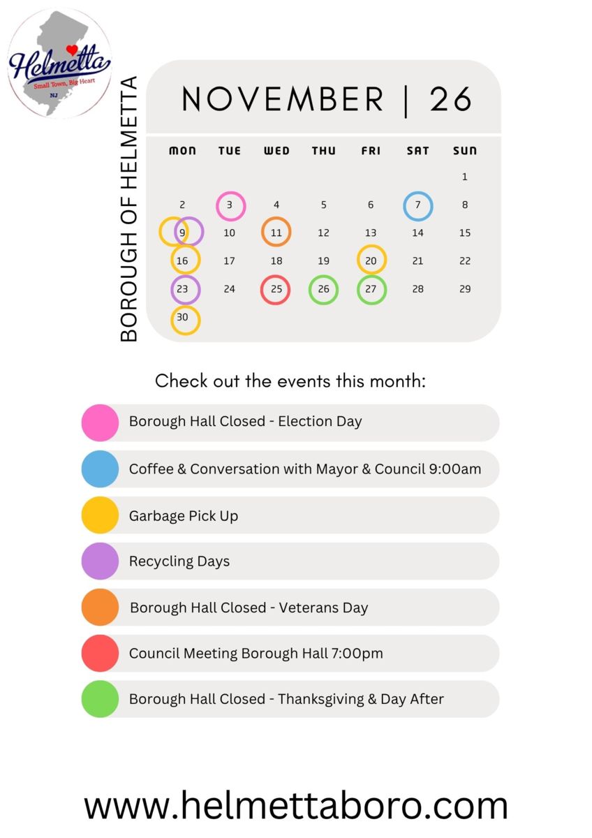 Monthly Agenda